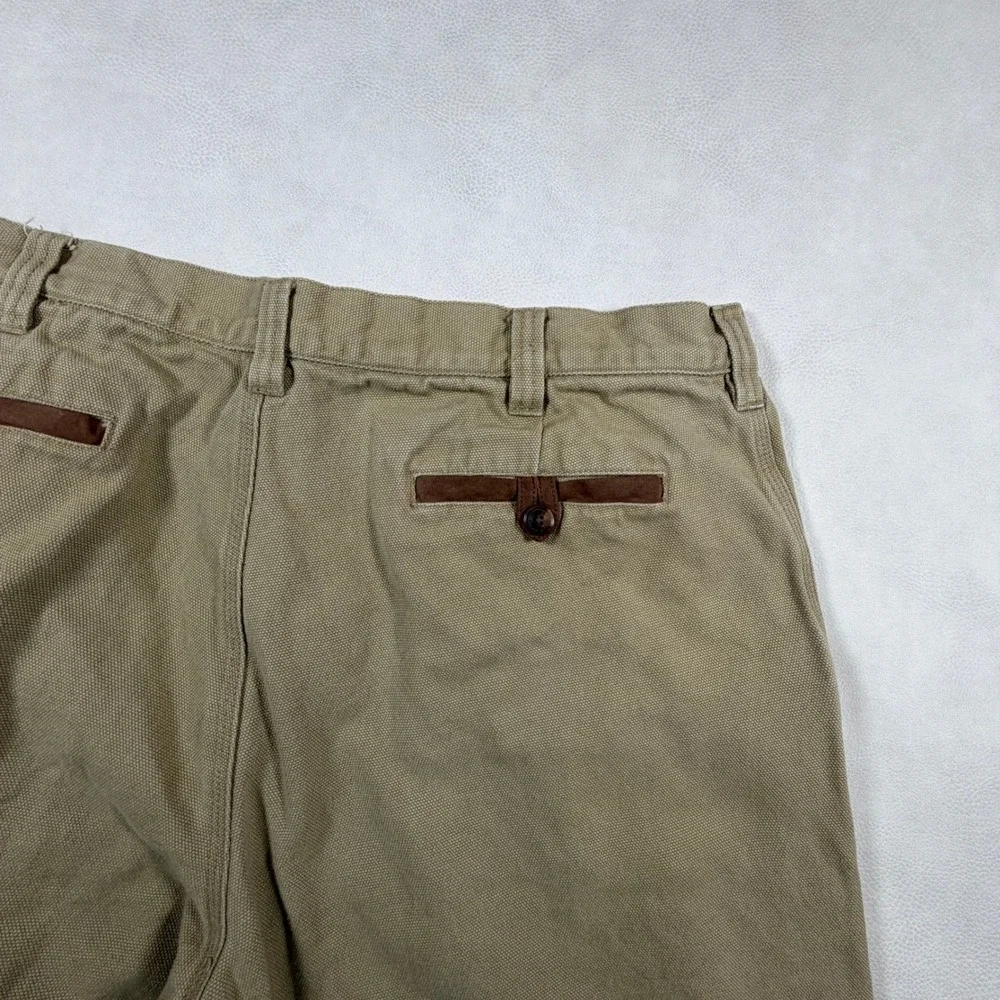 Vintage‎ Orvis Mens 38x28 Khaki Cotton Canvas Work Pants D-Ring Straight Leg Tan